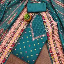 Women Embellished Unstitched Dress Material-image-6