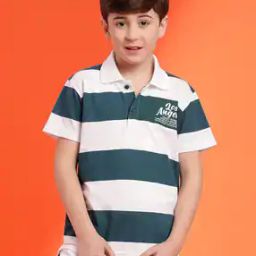 Boys Striped Regular Fit Polo T-Shirt-image-67