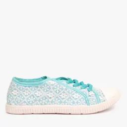 Embroidered Lace-Up Flat Shoes-image-26