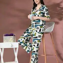 Women Abstract Nightwear Set-image-16