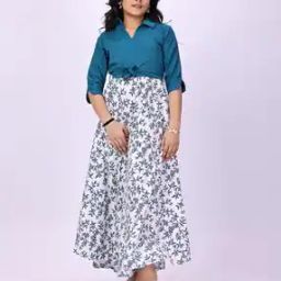 Women Leaf Print Fit & Flare Dress-image-1