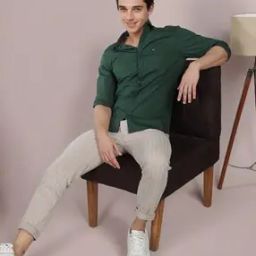 Spread Collar Shirt with Patch Pocket-image-84