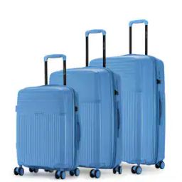 Pack of 3 Striped Trolley Bags with Number Lock-25