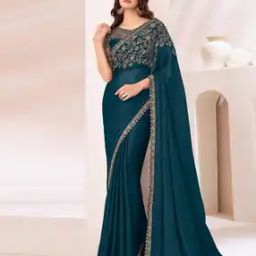 Women Embellished Saree with Scalloped Border-image-14