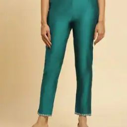 Women Slim Fit Pants with Embroidered Hem-picture-26