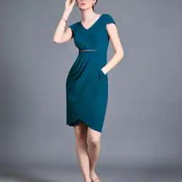 Wrapped Polyester Slim Fit Dress-image-2