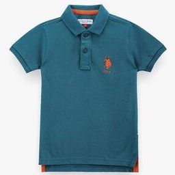 Boy Regular Fit Cotton Polo T-Shirt with Brand Embroidery-image-47