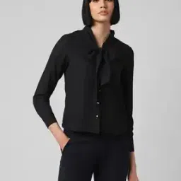 Women Regular Fit Shirt with Neck Tie-Up-image-41