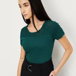 Schifflie Embroidered Regular Fit Roun-Neck T-Shirt-image-3