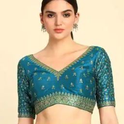 Women Embroidered Back-Open Blouse-43