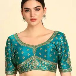 Women Embroidered Back-Open Blouse-44