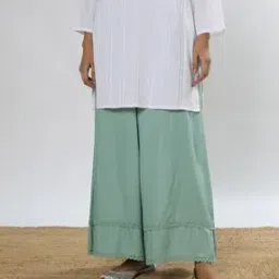 Women Palazzos with Lace Inserts-image-55
