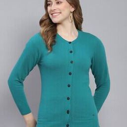 Women Round-Neck Woolen Cardigan with Button Closure-image-36