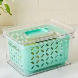 Plastic Fridge Storage Basket with Lid-37