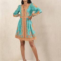 Printed Bank Collar Full Sleeves Printed Dress-image-33