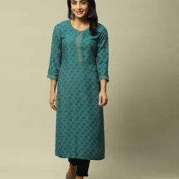 Women Geometric Print Straight Kurta-image-32