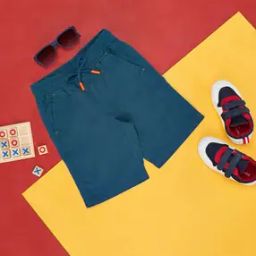Boys Mid-Rise Regular Fit Flat-Front Shorts-picture-41