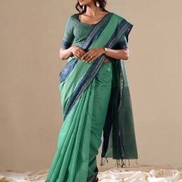 Women Saree with Contrast Border-image-16