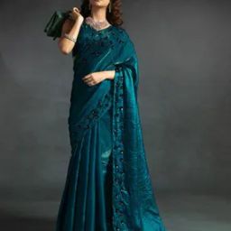 Women Embellished Saree with Cut-Work Border-image-75