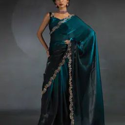 Women Embellished Saree with Scalloped Hem-picture-26