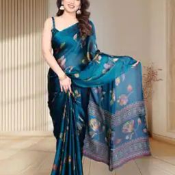 Women Printed Saree With Blouse-image-47