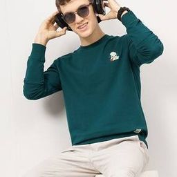 Men Graphic Print Slim Fit Crew-Neck Sweatshirt-image-82