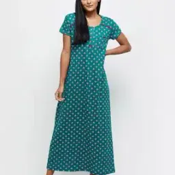 Women Printed Short Sleeves Nightgown-image-95