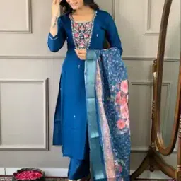 silk bliss Women Round Neckline Kurta Set-picture-17