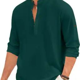 Men  Casual Cotton Blend Straight Short Kurta-image-2