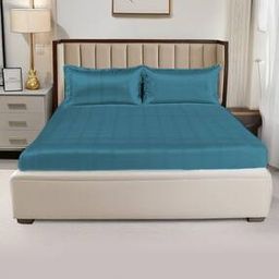  Cotton 300TC Jacquard King Size Bedsheets With 2 Pillow Covers-image-6