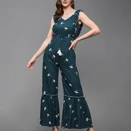 Floral Print Jumpsuit with Ruffled Detail-image-60