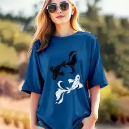 Women Graphic Print Oversized Fit Round-Neck T-Shirt-image-95