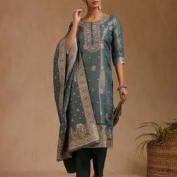 Women Embroidered Straight Kurta Set with Dupatta-image-45