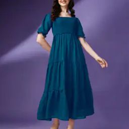 Square-Neck Tiered Dress-picture-1