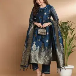 Woven Straight Kurta Set-image-25