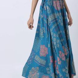 Printed Flared Skirt with Tie-Up-image-12