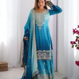 Women Embroidered Straight Kurta Set-image-80