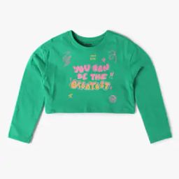 Girls Typographic Print Relaxed Fit Crew-Neck T-Shirt-image-38