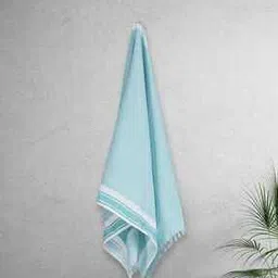Checked Cotton Large Bath Towel-image-80