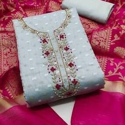 Embellished Unstitched Dress Material-image-84