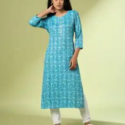 Women Printed Straight Kurta-image-14