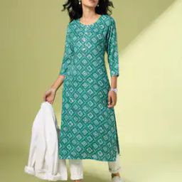 Women Geometric Print Straight Kurta-picture-16