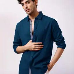 Men Regular Fit Shirt with Spread Collar-image-97