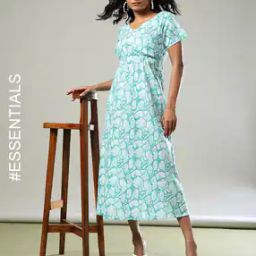 Women Floral Print A-Line Dress-11