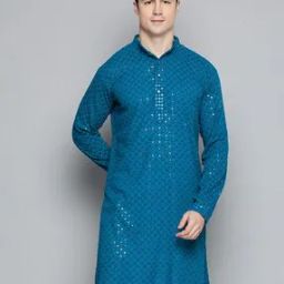 Embellished Long Kurta with Mandarin Collar-picture-11