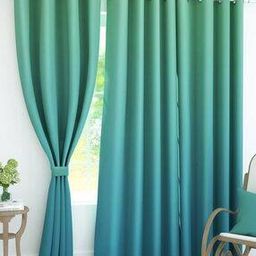 Set of 2 Ombre-dyed Door Curtains with Stitch Detail-50