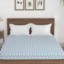 144 TC Morning Glory Floral Print Cotton King-Size Bedsheet-image-35