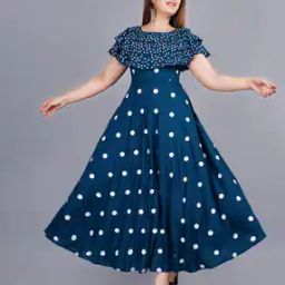 Polka-Dot Print Fit & Flare Dress-image-100