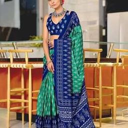 Women Premium Mulmul Cotton Printed Saree-image-3
