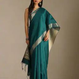 Women Tussar Saree with Zari Border-image-35